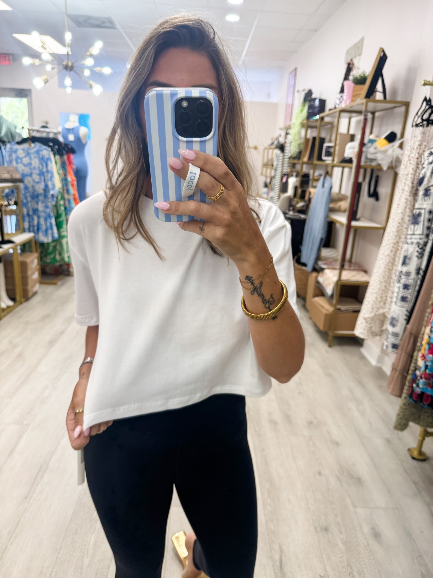 White Cotton Lycra Tee