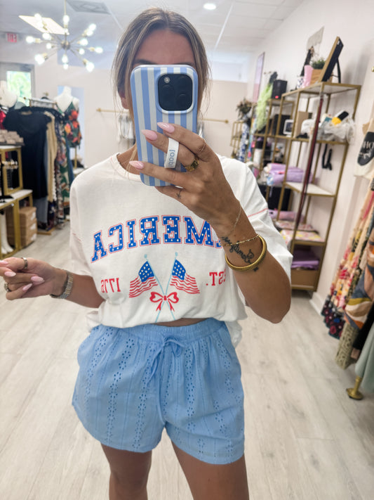 Round Neck USA Tee