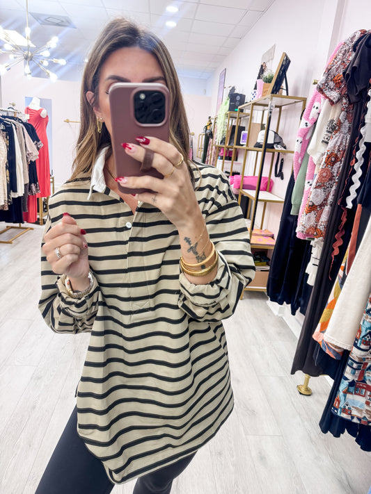 Classic Striped Rugby Polo