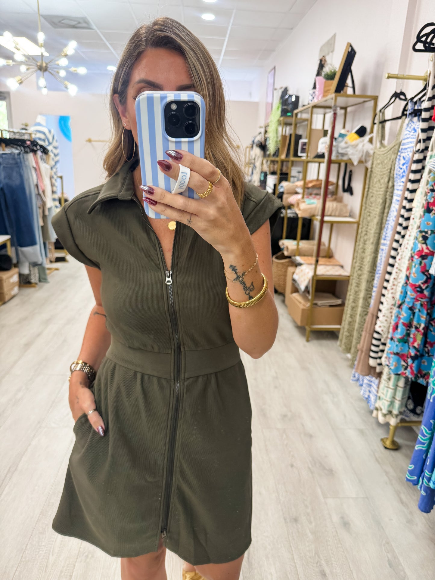 Army Zip Up Dress