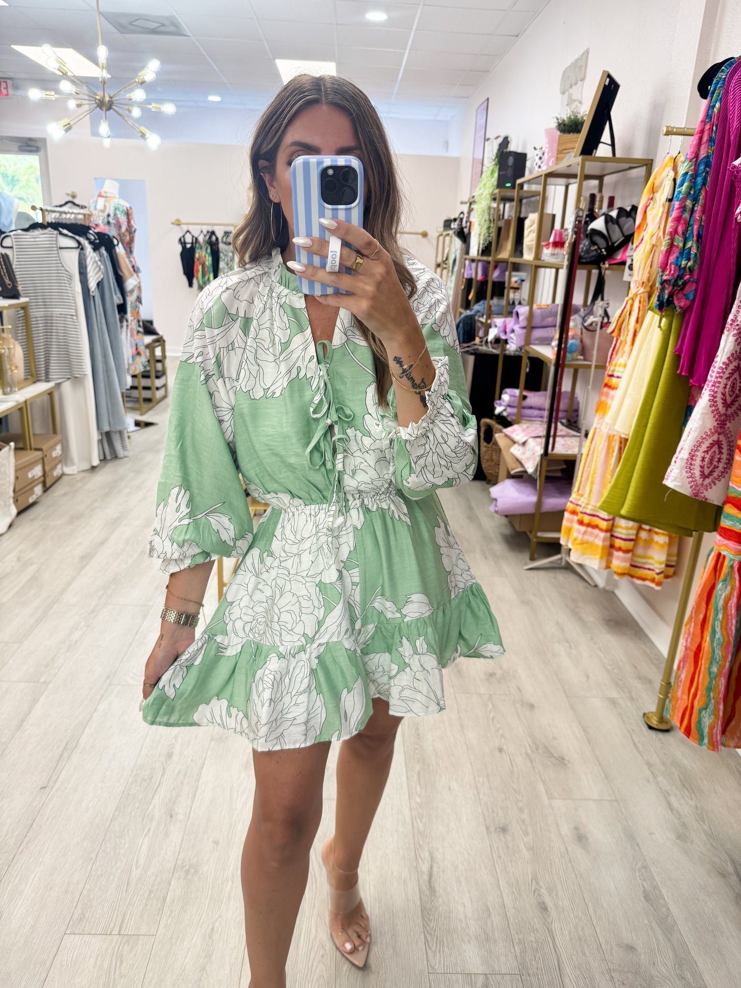 Mint Floral Romper