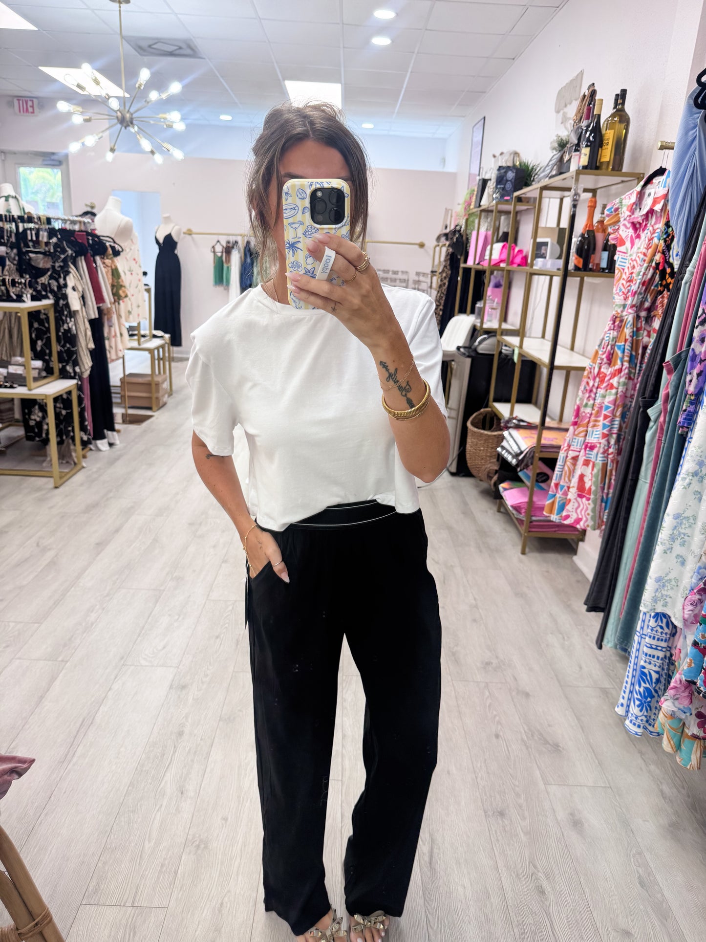 White Cropped Casual Tee