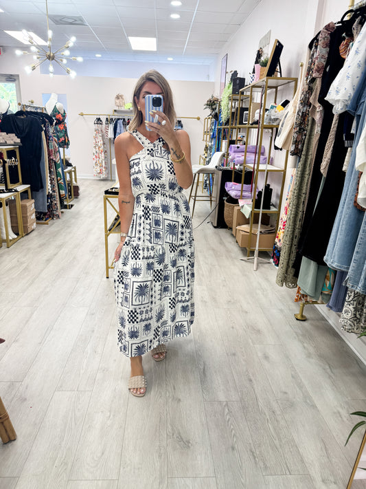 Halter Neck Abstract Dress