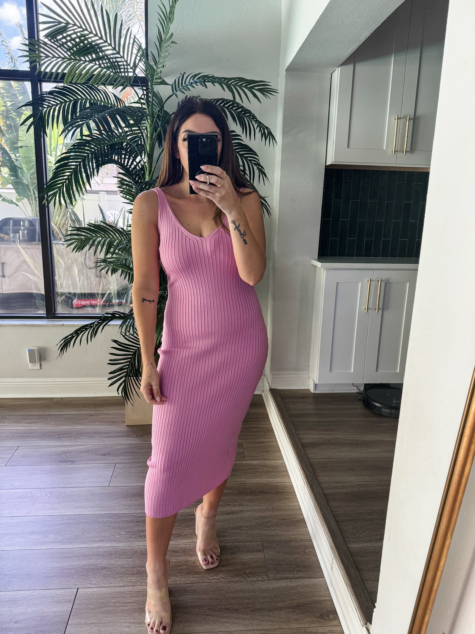 The Pink Ribbed Dress