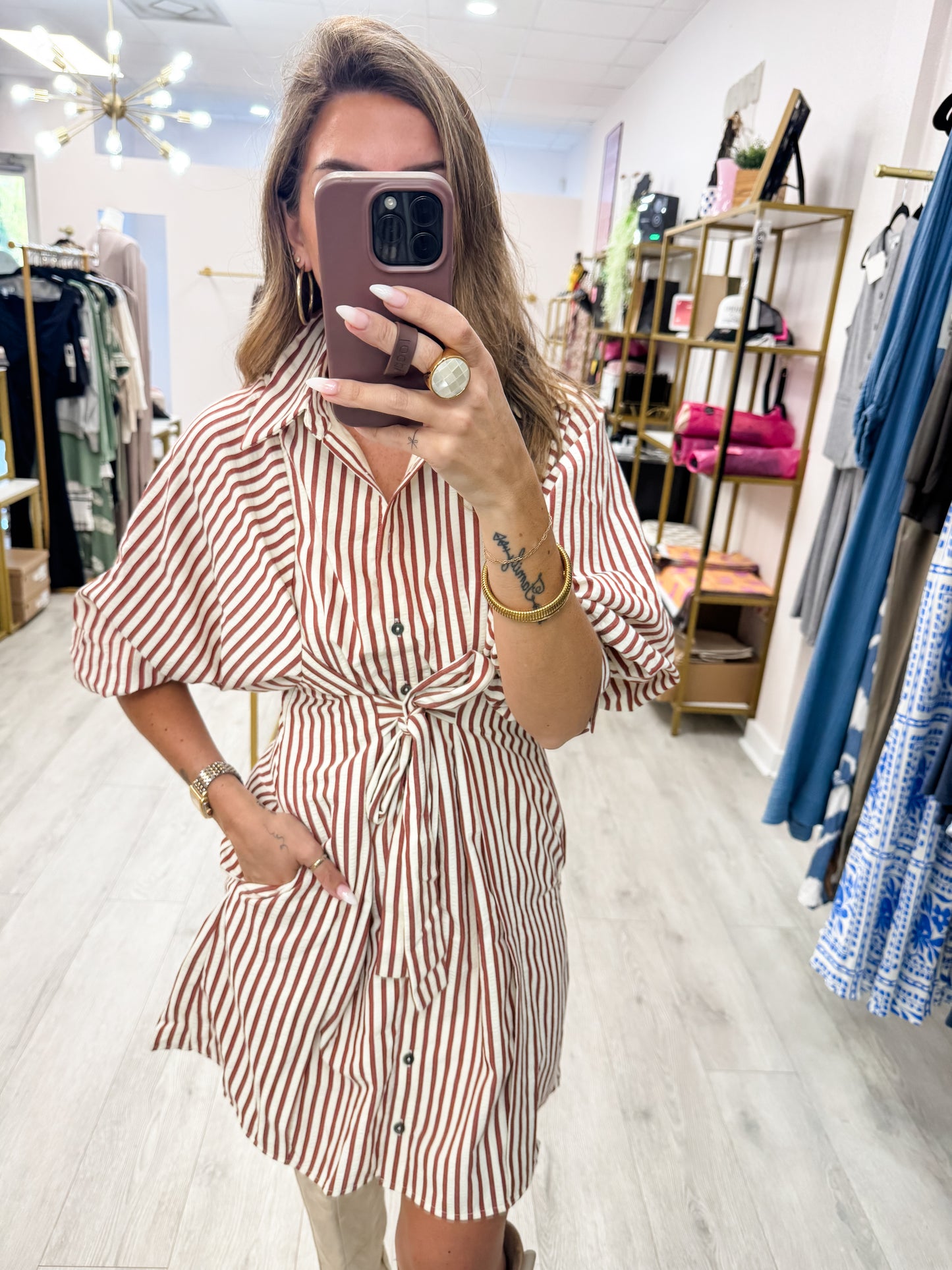 Brick Striped Dress