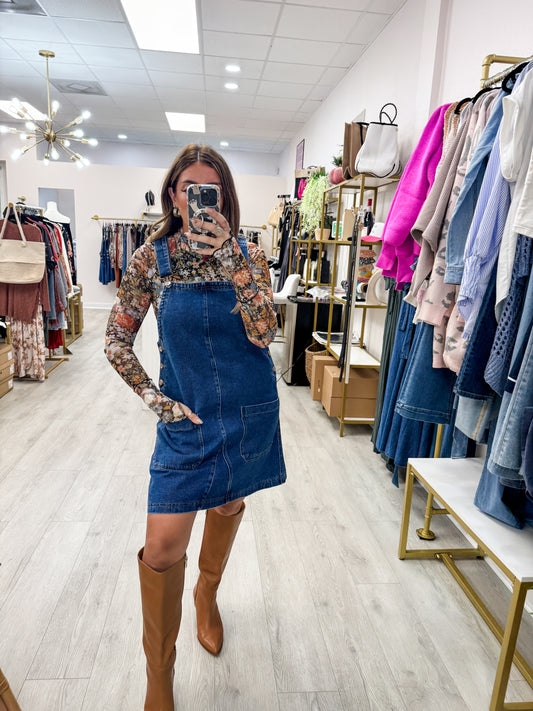 Denim Overall Mini Dress