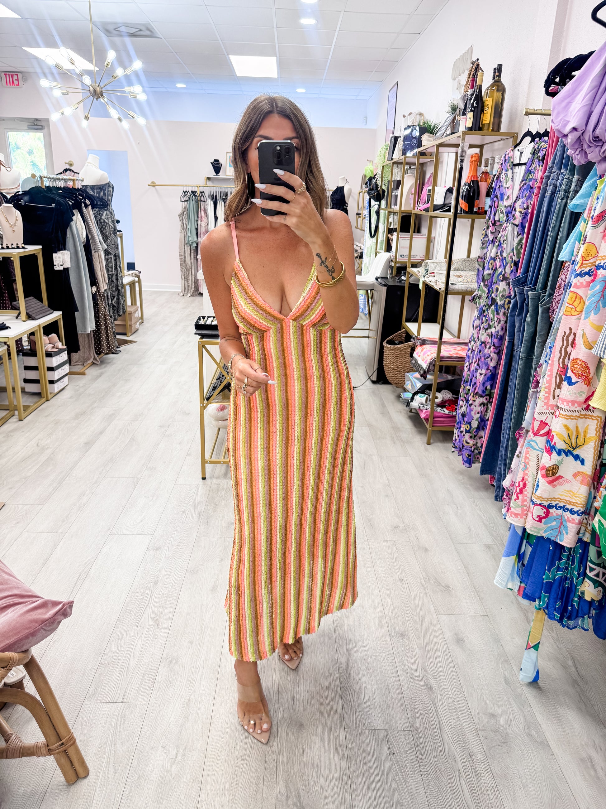 Multi Striped Crochet Vacation Dress – Boho and Boujee Boutique