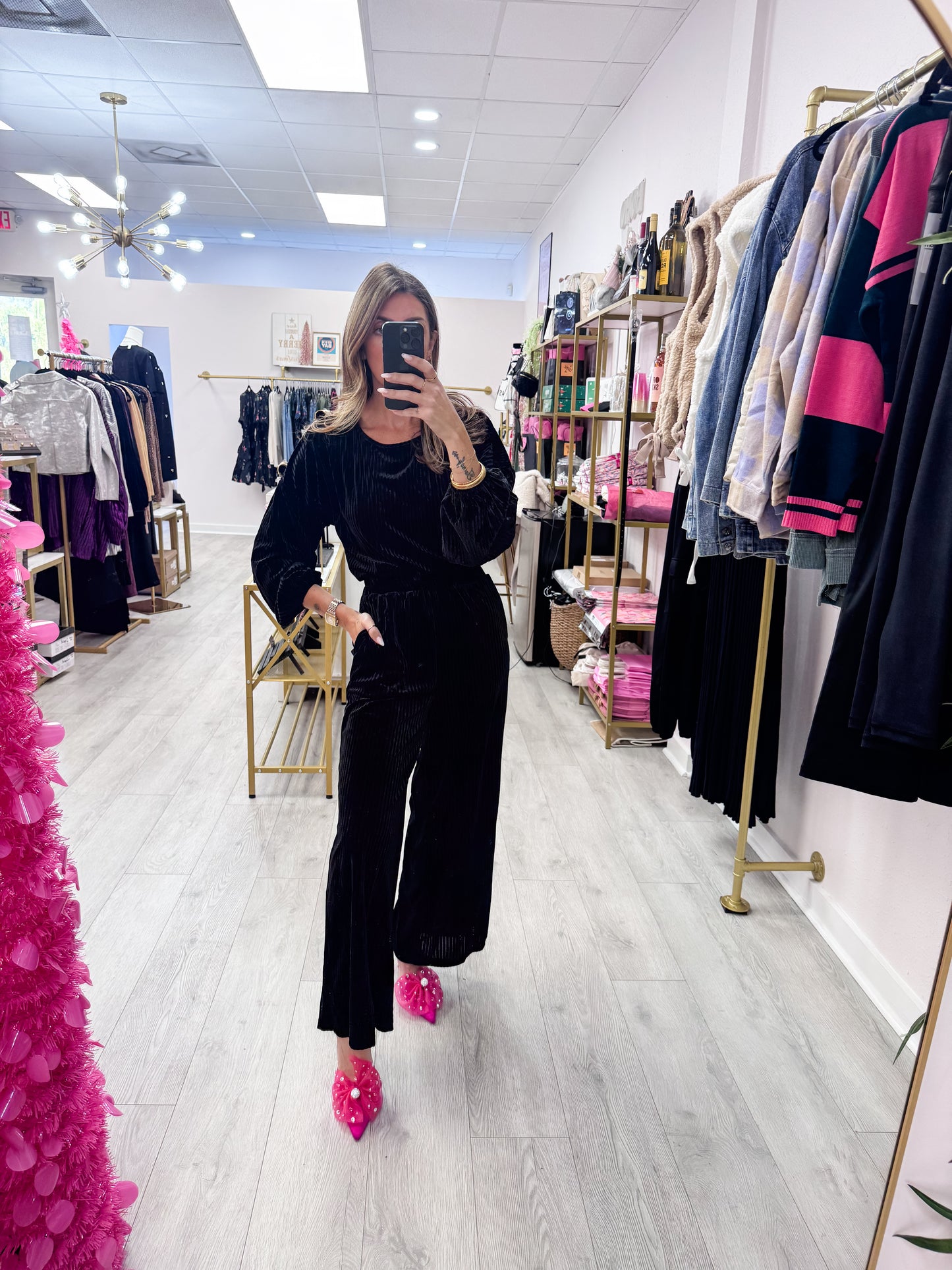 Ribbed Velvet Pant Set