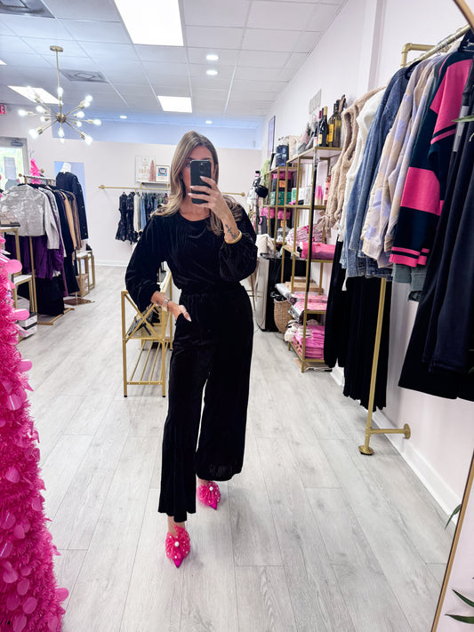 Ribbed Velvet Pant Set