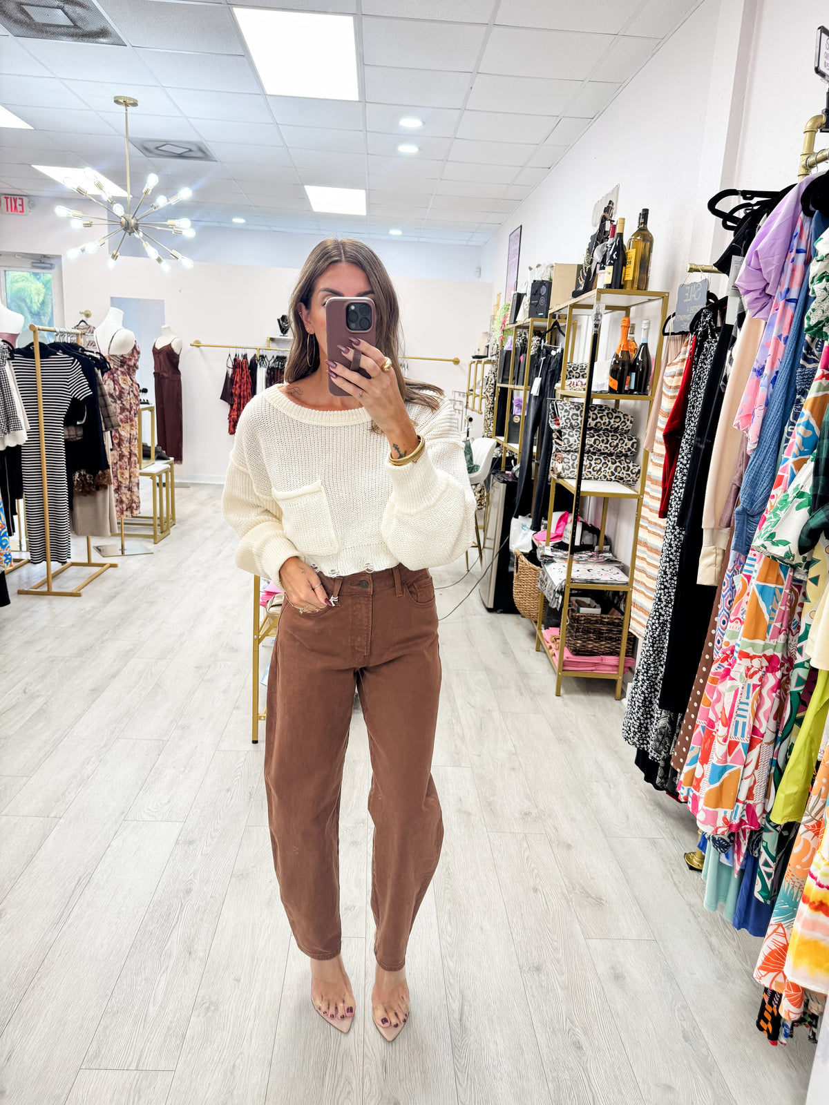 Ivory Distressed Sweater