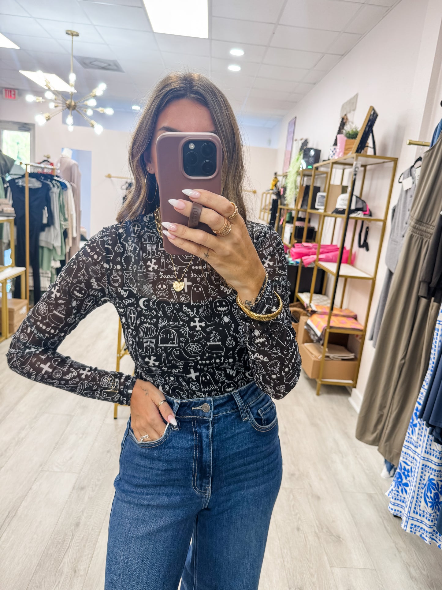 Spooky Mesh Top