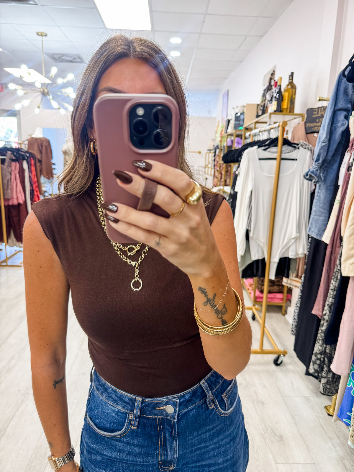Funnel Neck Ruched Top