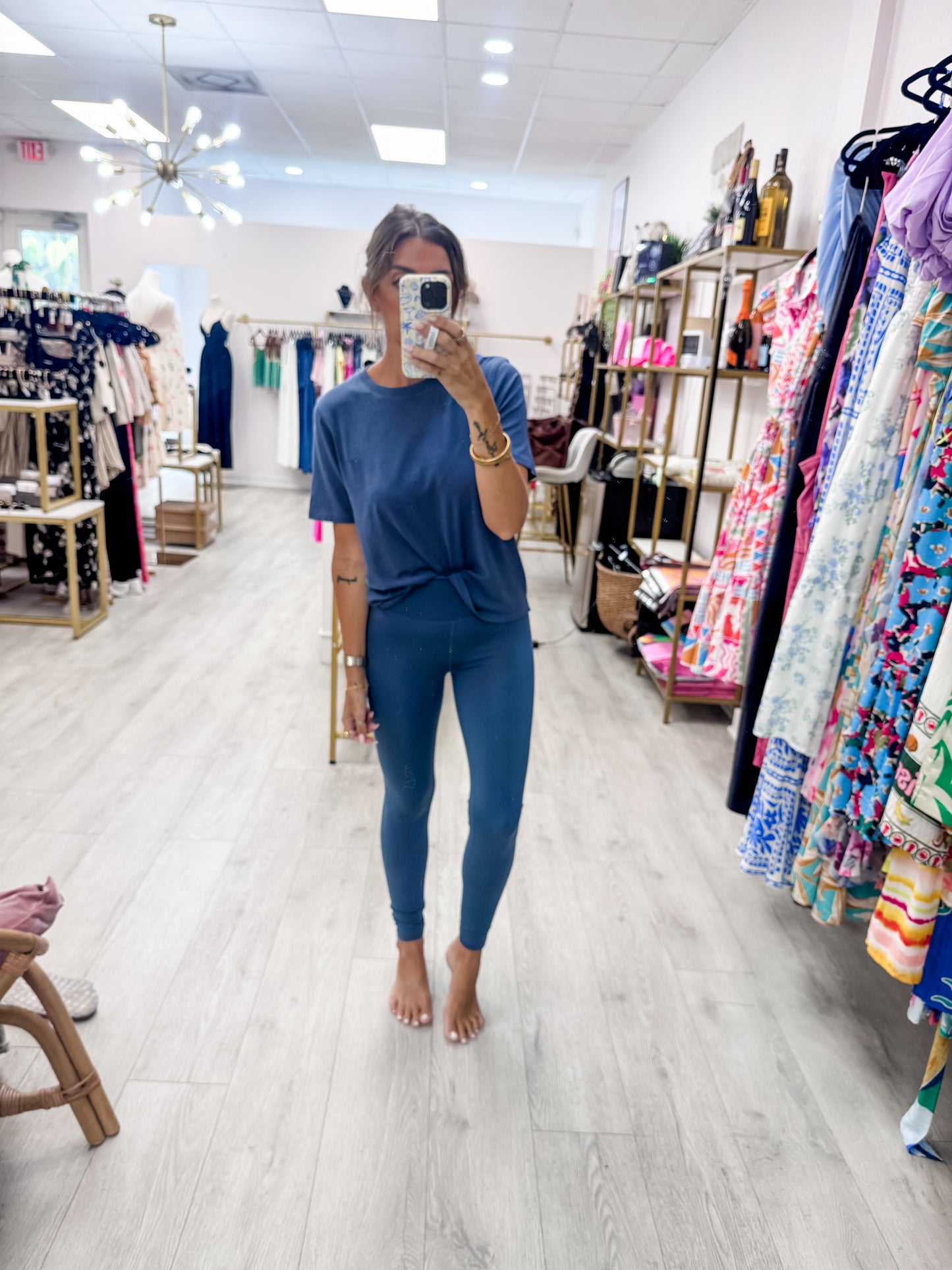 Venice Cloud Light Ocean Contour High-Waisted Leggings