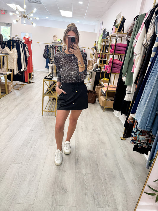 After Dark Black Skort
