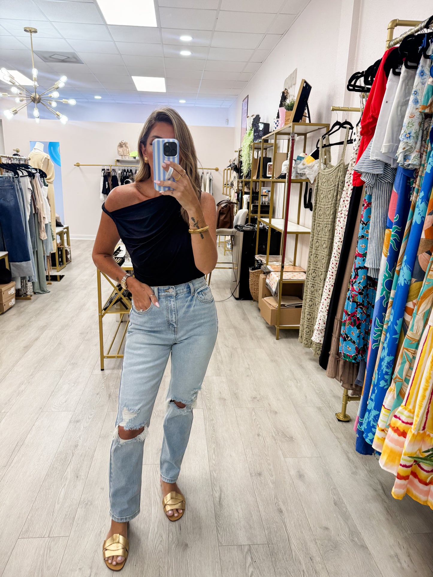 Distressed Cello High Rise Denim
