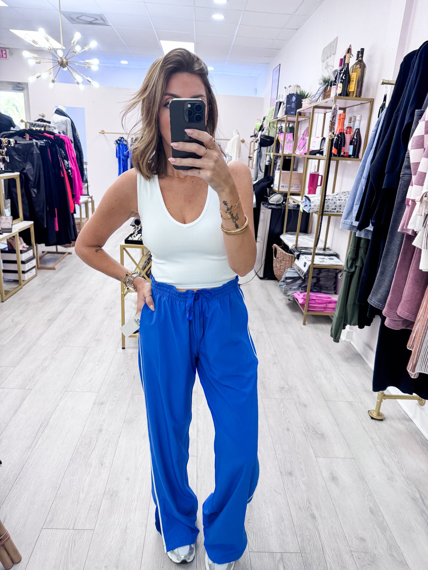 Deep Indigo Finish Line Track Pants