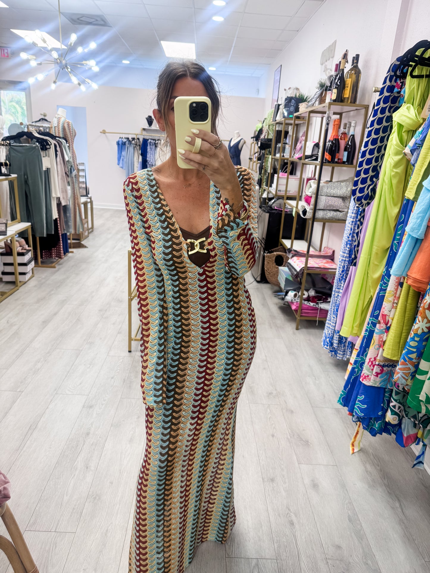 Multi Colored Resort Beach Crochet Coverup
