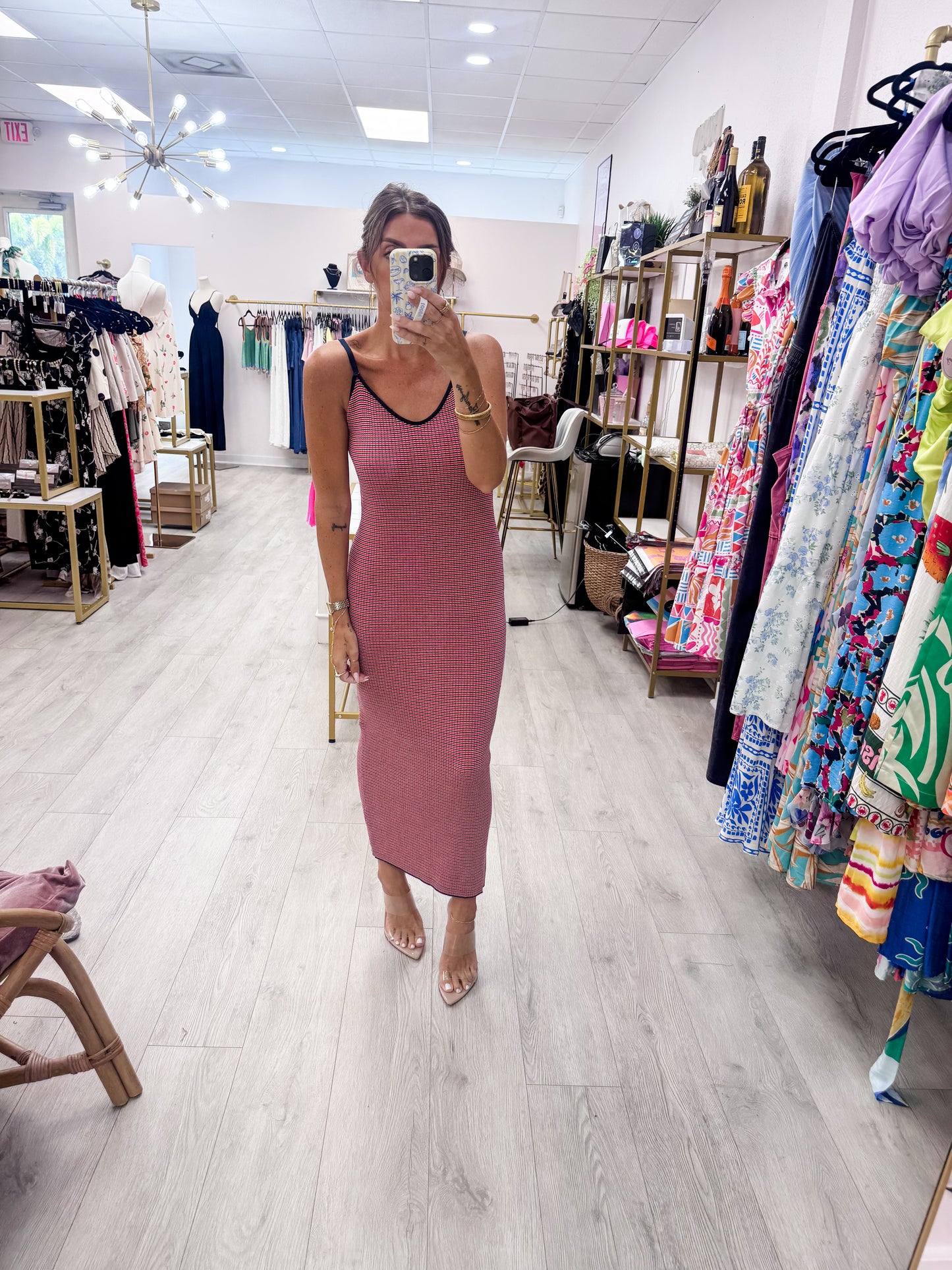 Harbor Stripe Knit Midi Dress