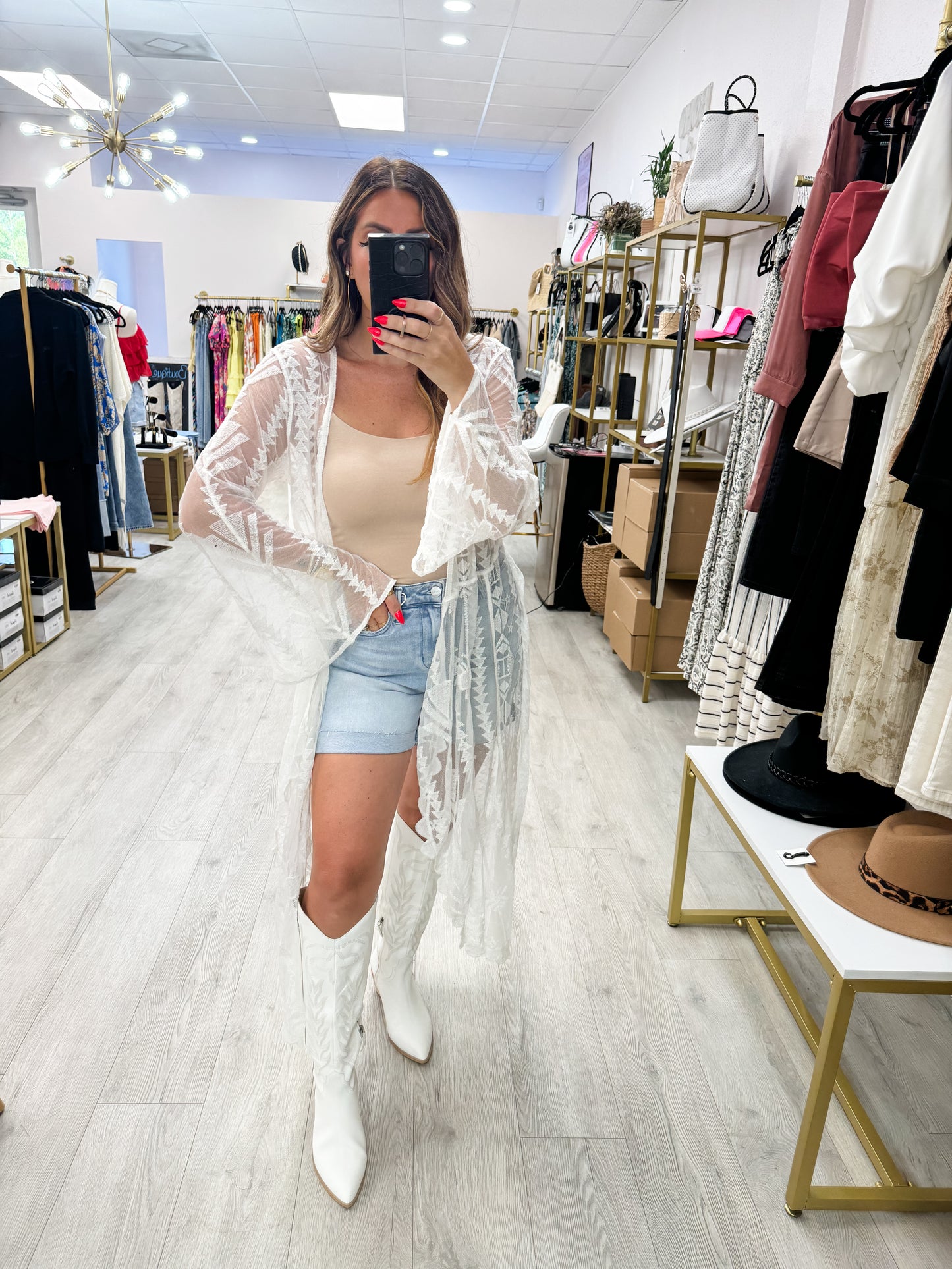 B-Boho Embroidery Lace Duster