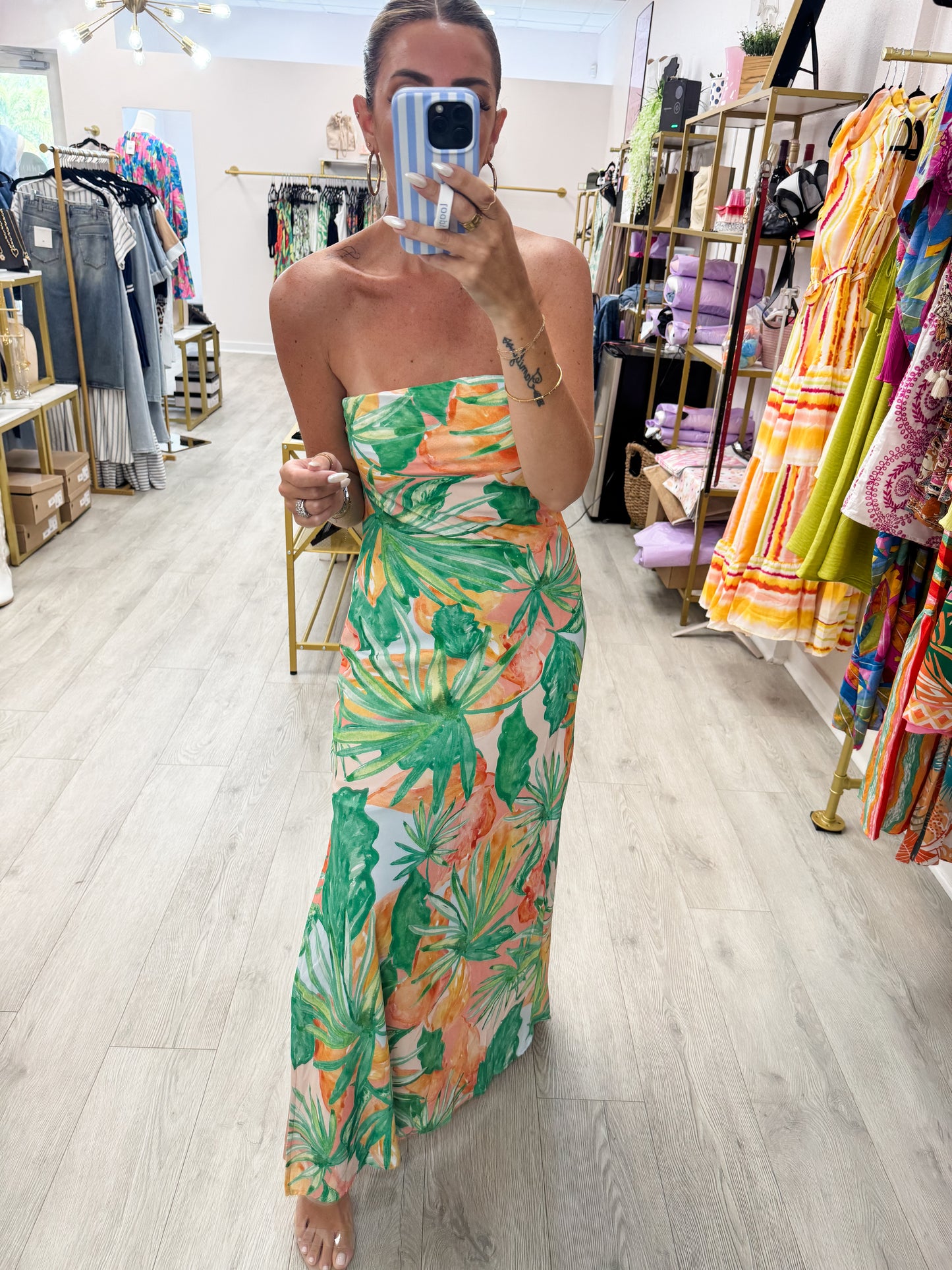 In the Clear Tropical Maxi Dress