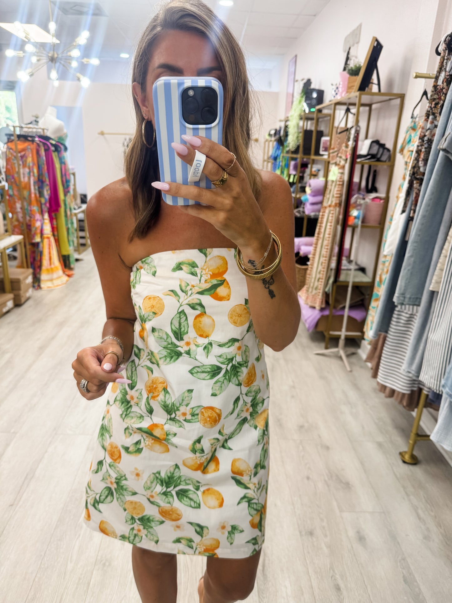 Lemon Strapless Dress