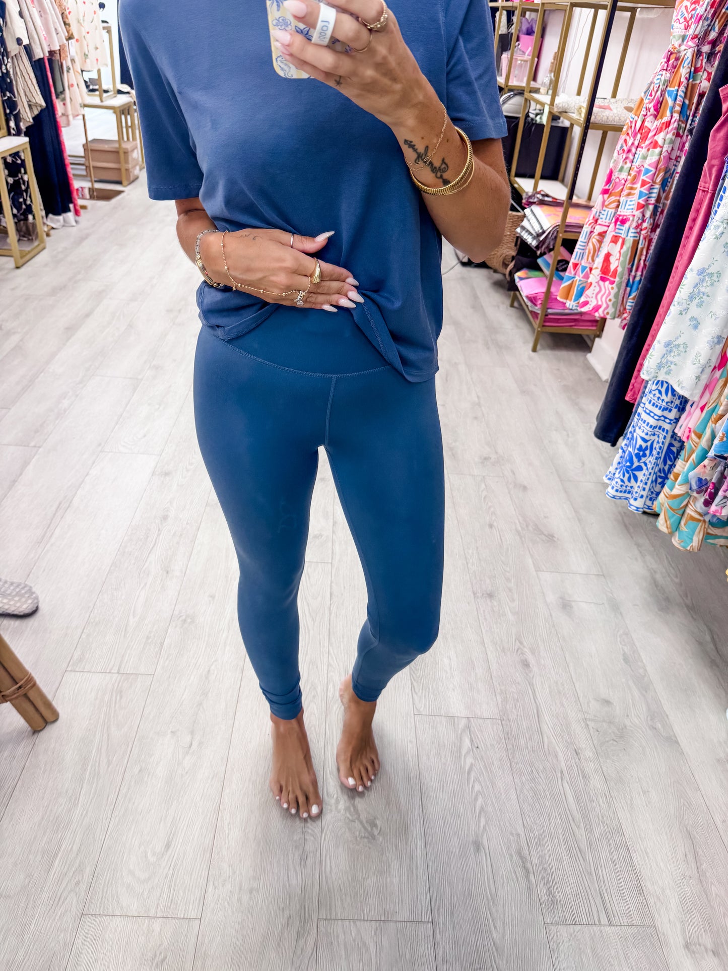 Venice Cloud Light Ocean Contour High-Waisted Leggings