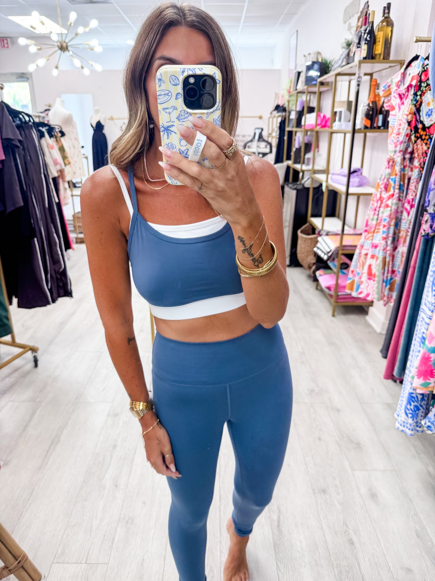Ocean Venice Contrast Double Strap Sports Top