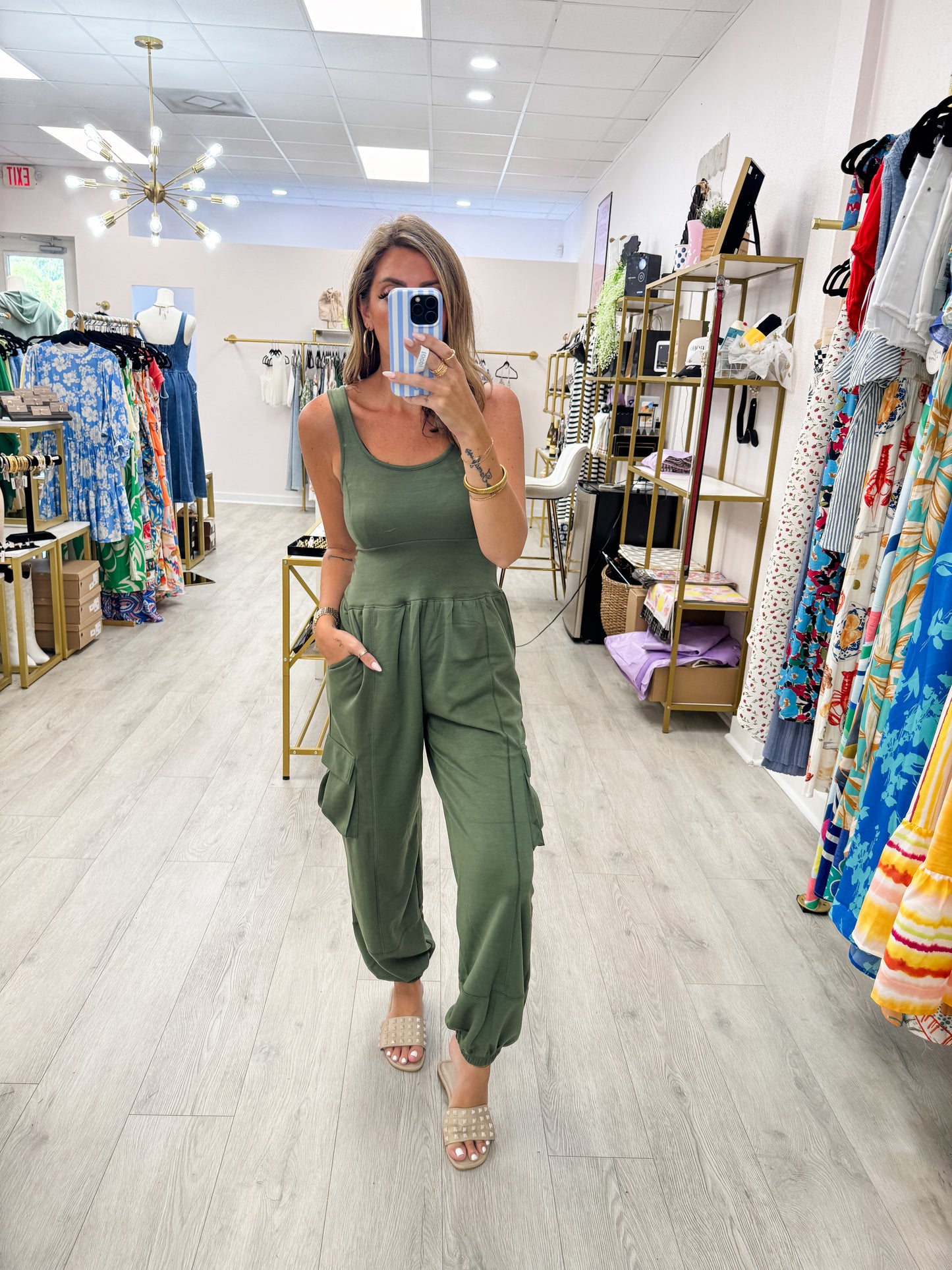 Olive All Set Jumpsuit