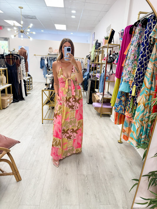 Moon Magic Front Knot Maxi Dress