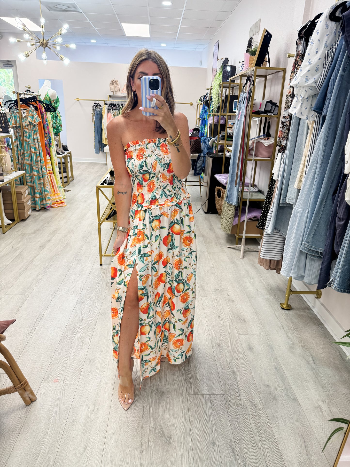 Citrus Chic Midi Dress