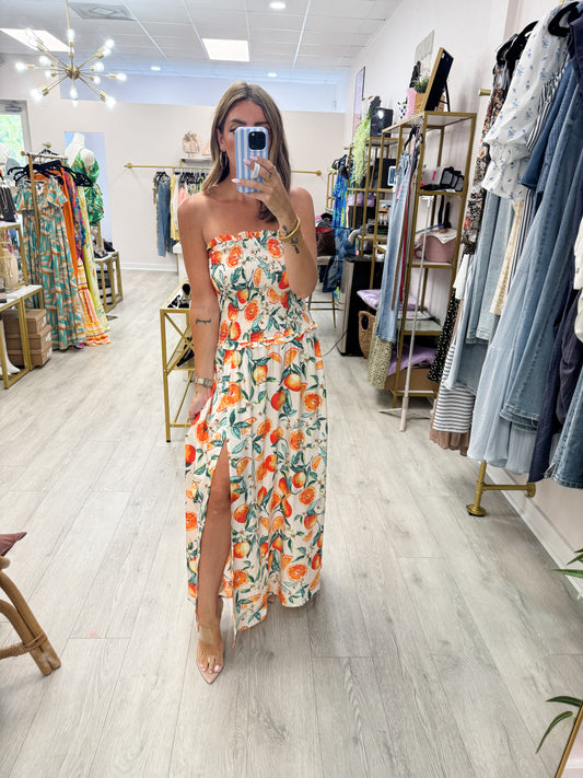 Citrus Chic Midi Dress