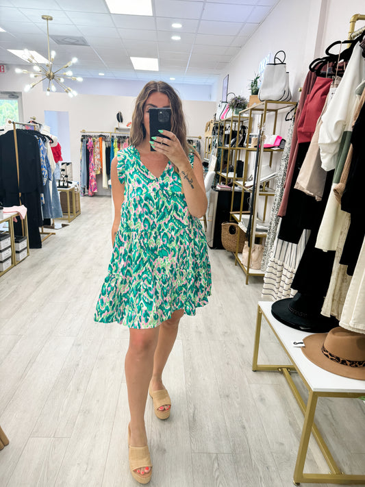 U-Green Floral Dress