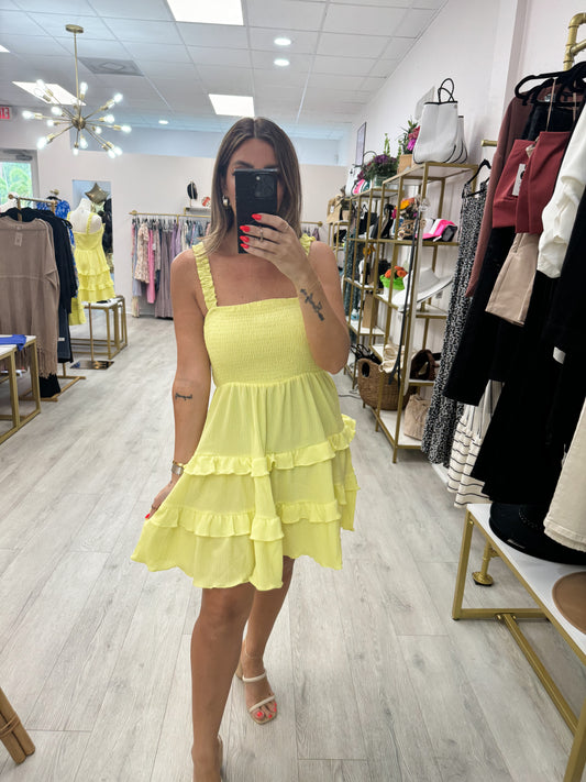 The Neon Smocked Tiered Dress