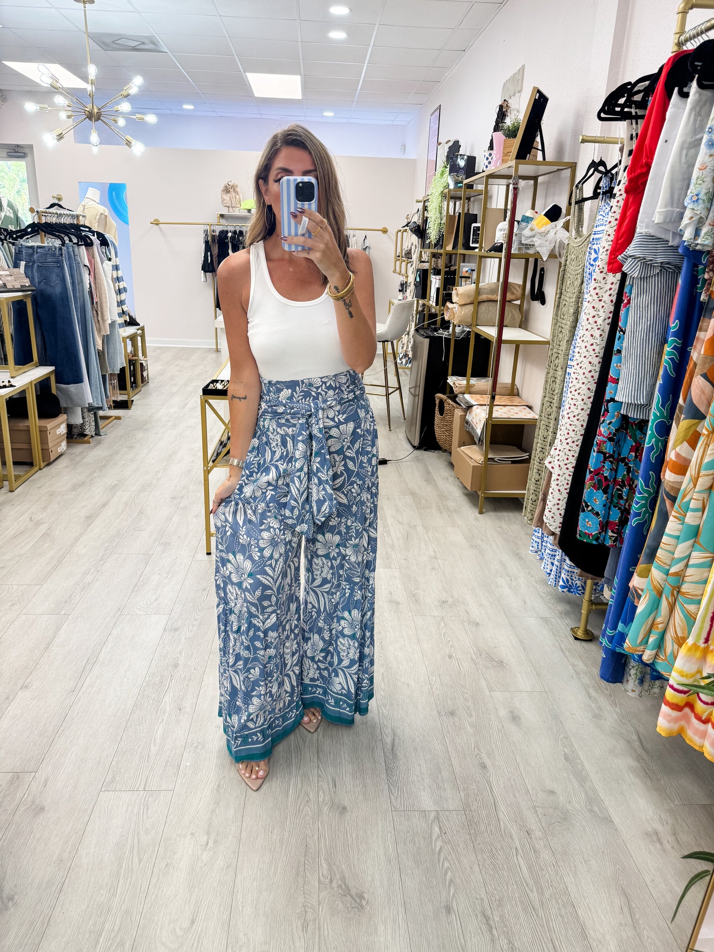 Angie Printed Wide Leg Pants