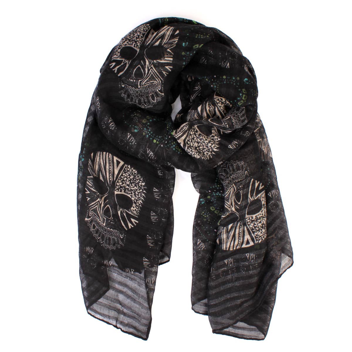 Black Sugar Skull Scarf