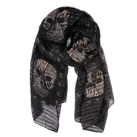 Black Sugar Skull Scarf