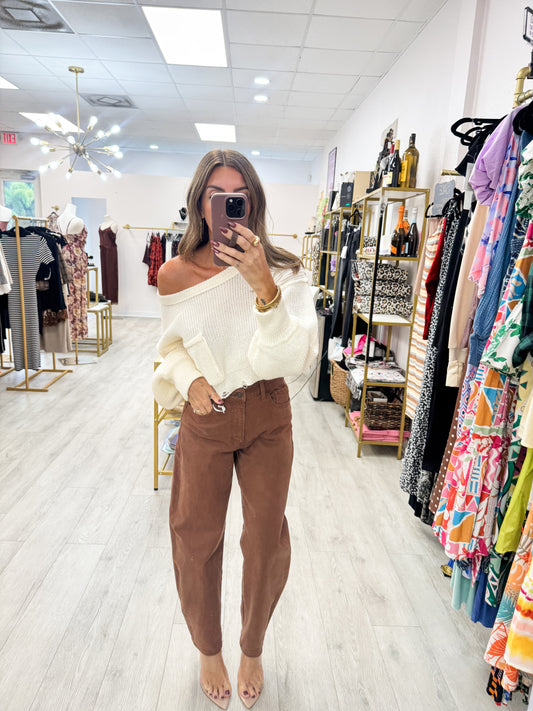 Ivory Distressed Sweater