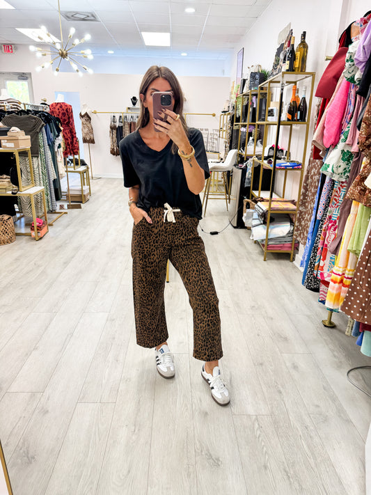 Leopard Lounge Wide-Leg Pants