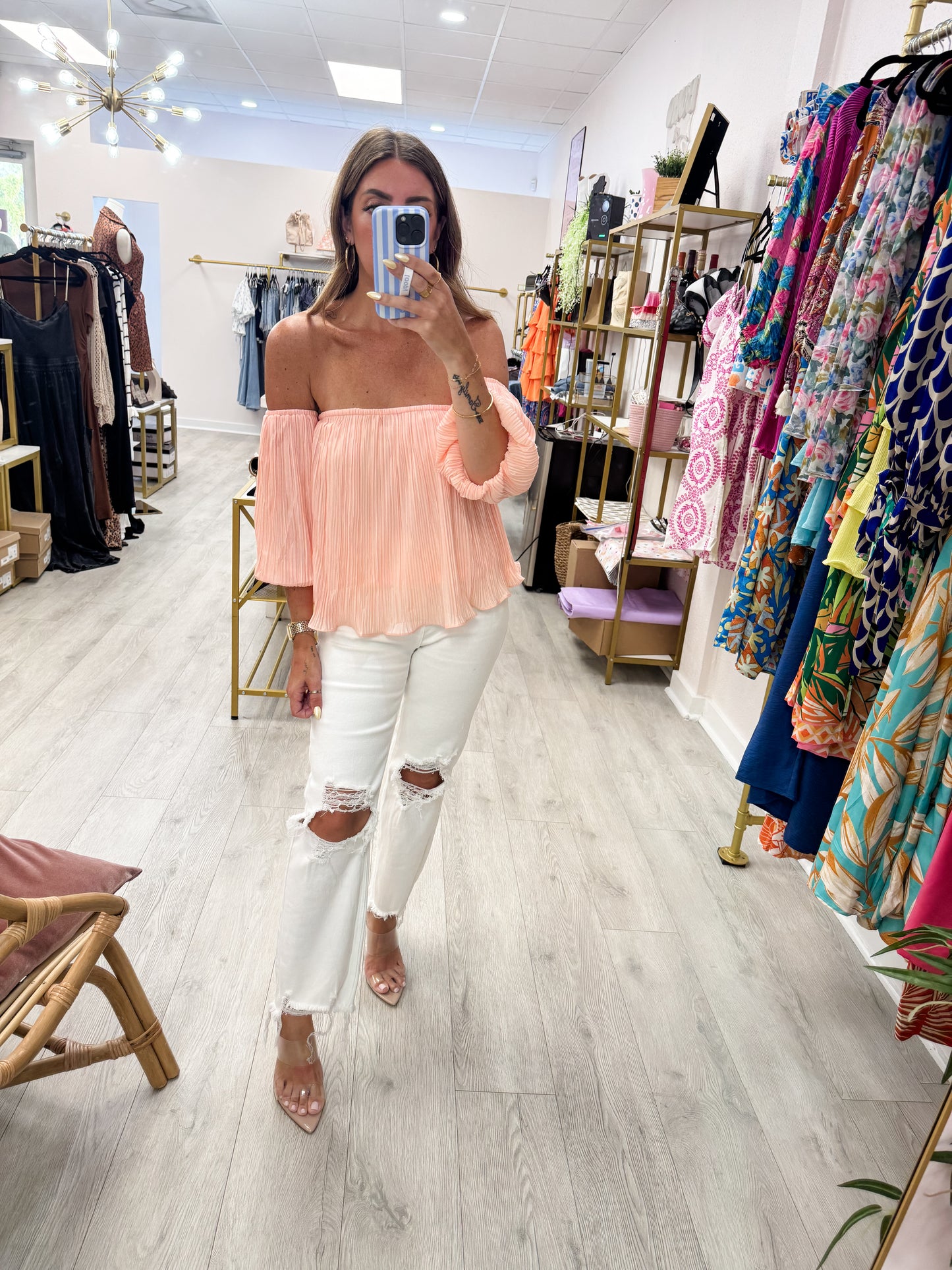 Pastel Pleated Top