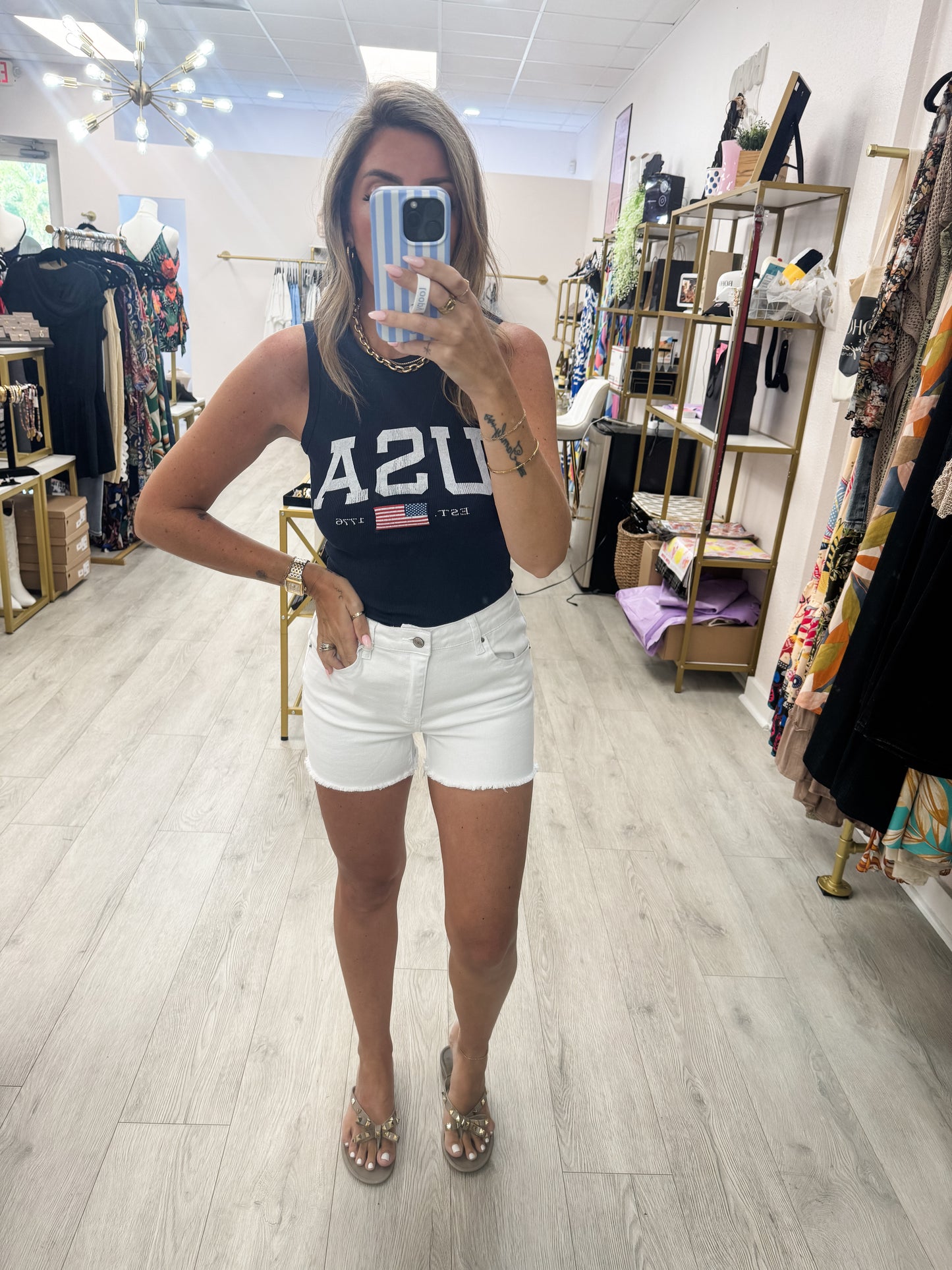 Navy USA Tank Top