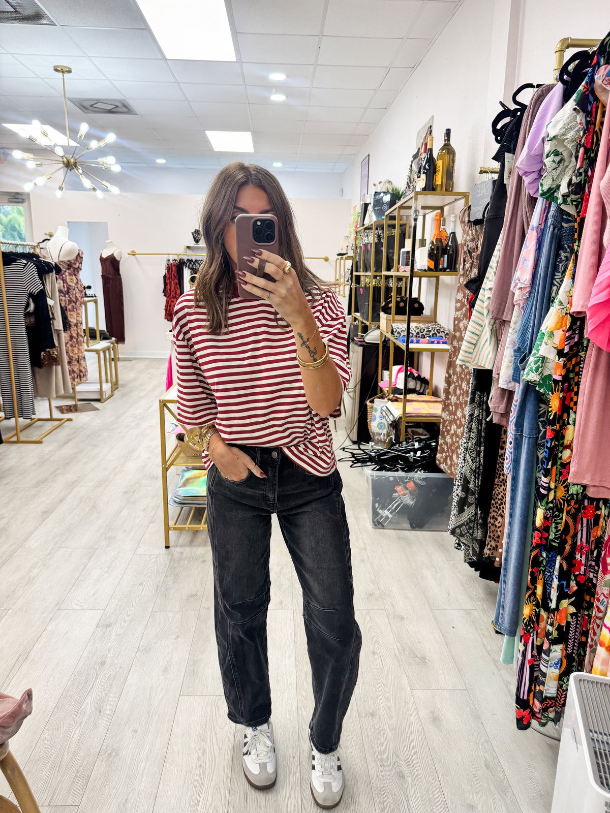 Smitten Cherry Latitude Striped Tee
