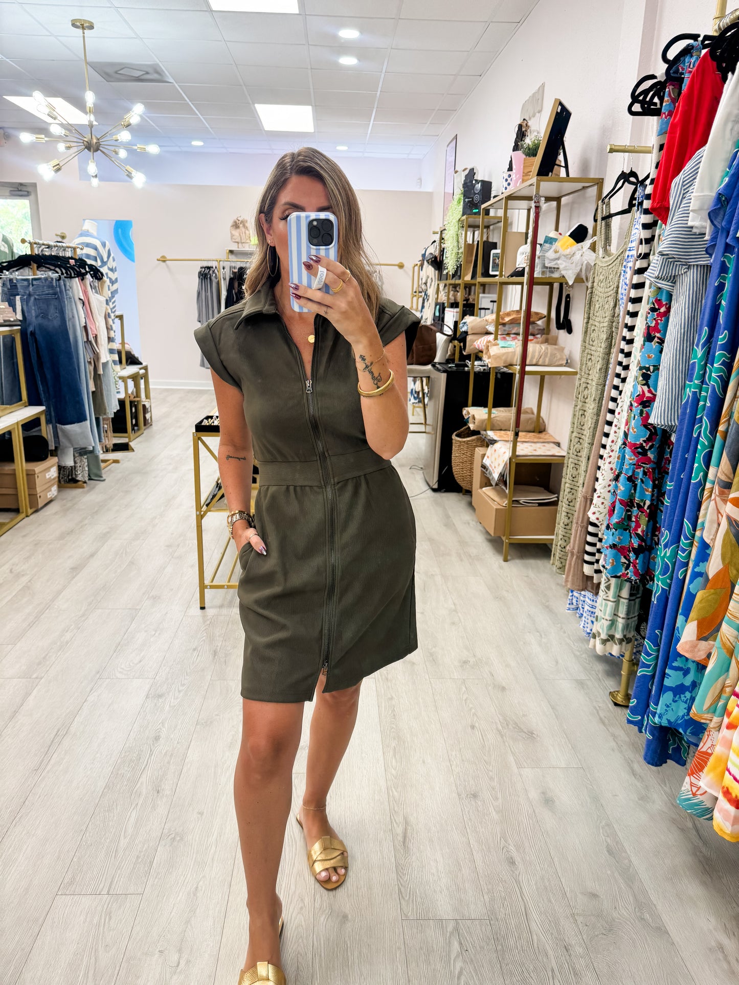 Army Zip Up Dress