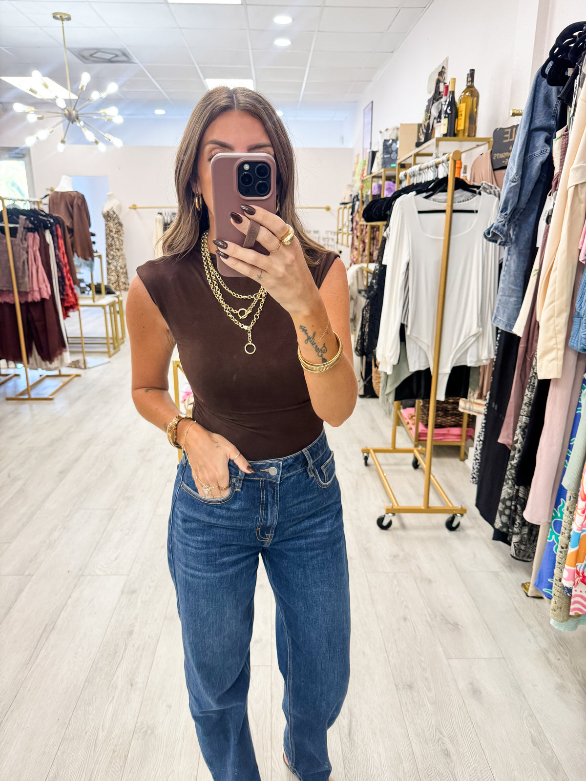 Funnel Neck Ruched Top