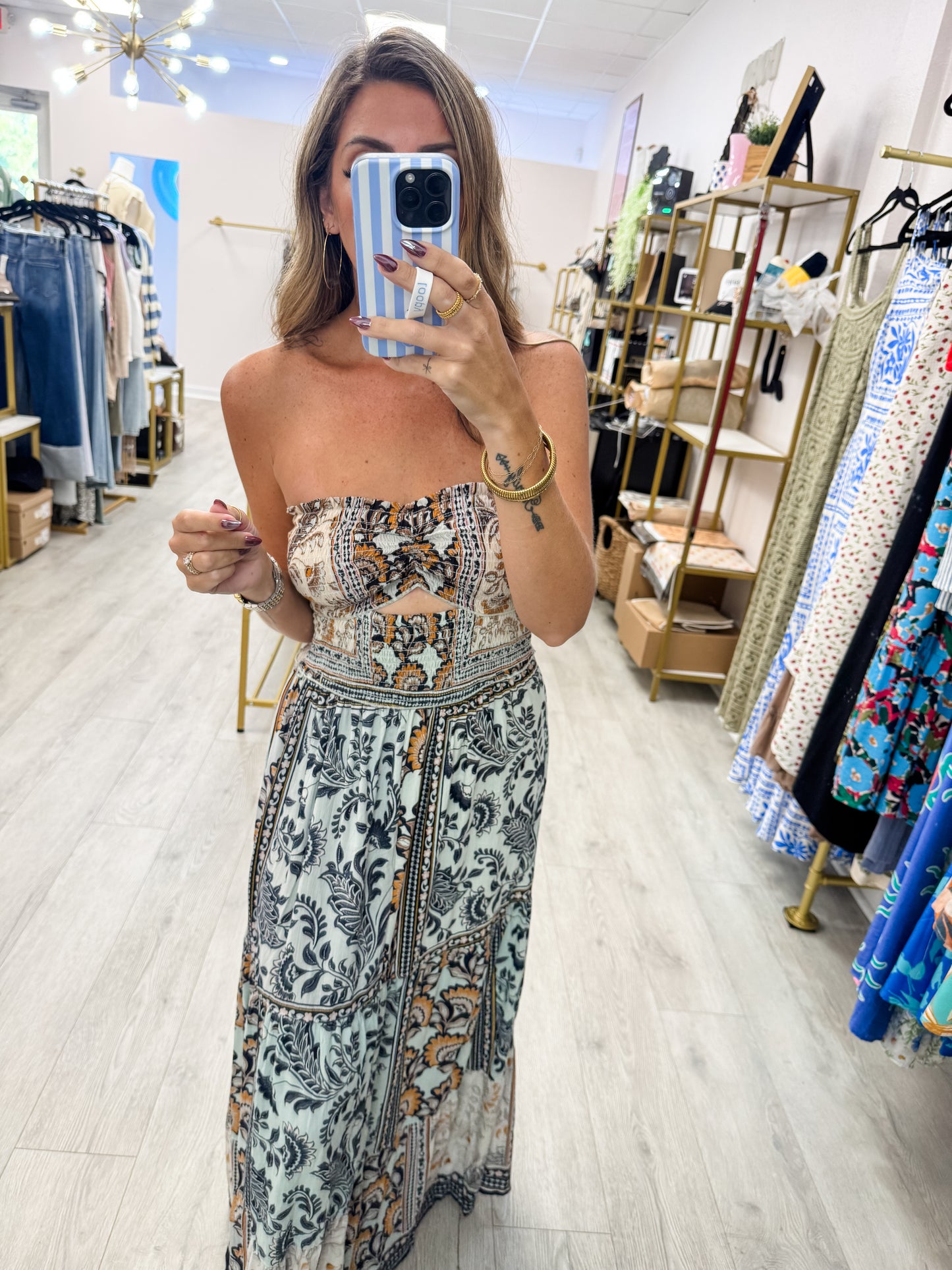 Boho Smocked Maxi Dress