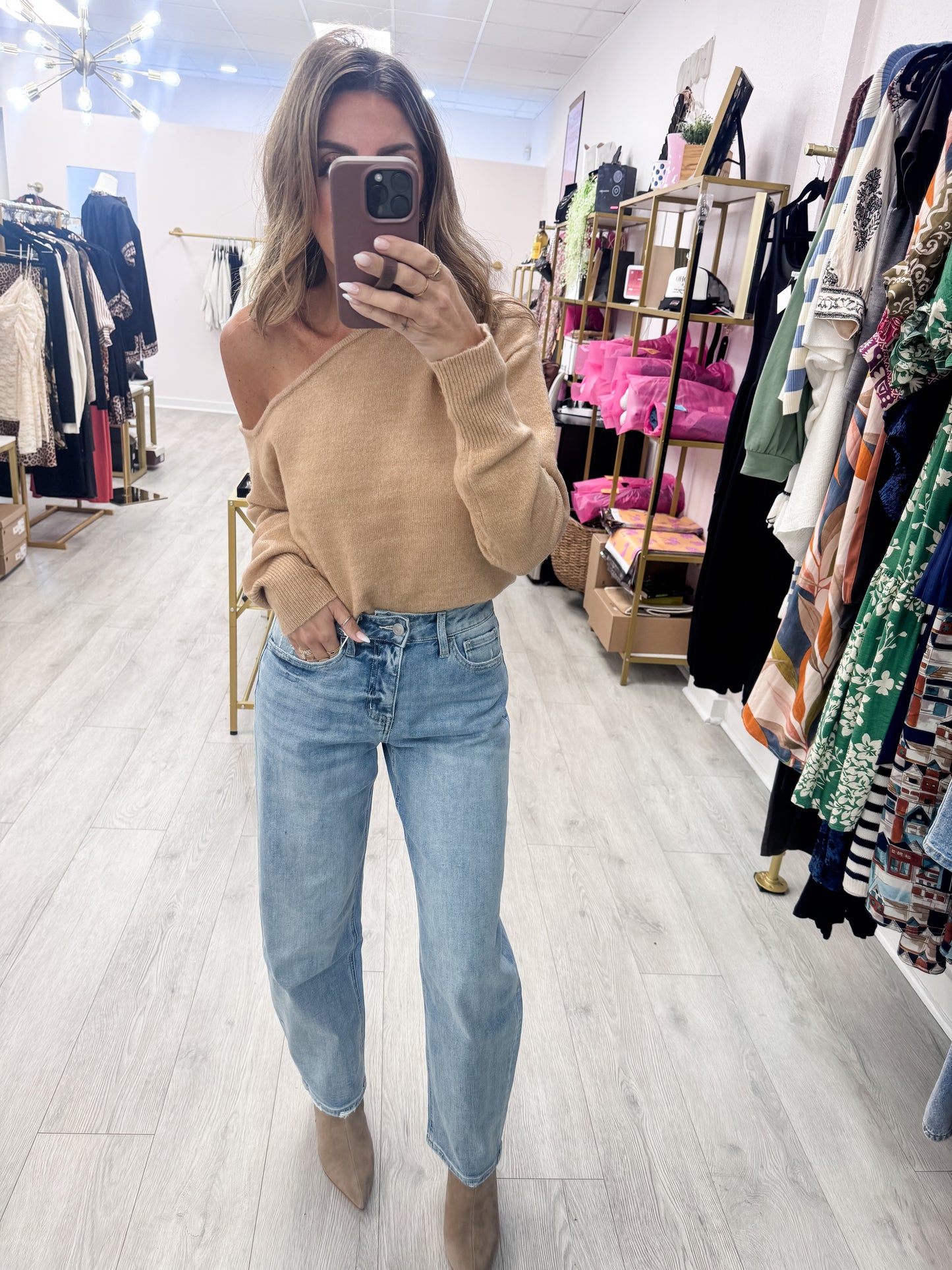 Vervet Light Wash High Rise Stretch Barrel Denim