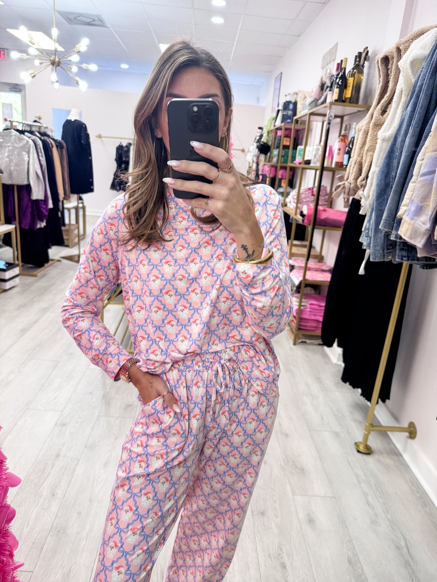 Santa Baby & Bows Pajama Set