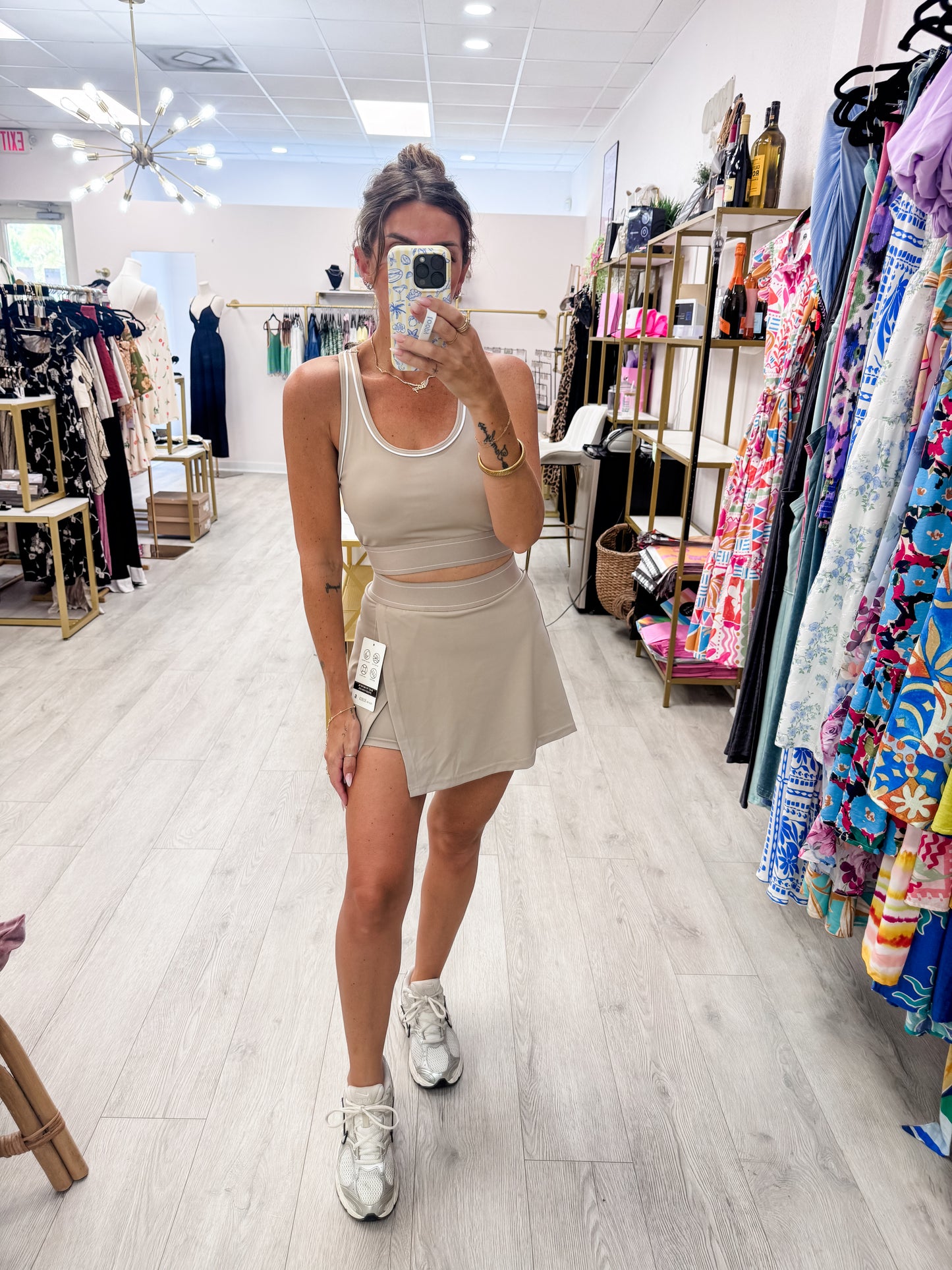 Beige Active Skort Set