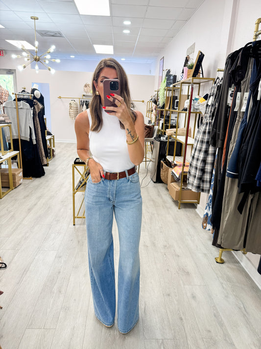 Cello Medium Wash Wide Leg Denim