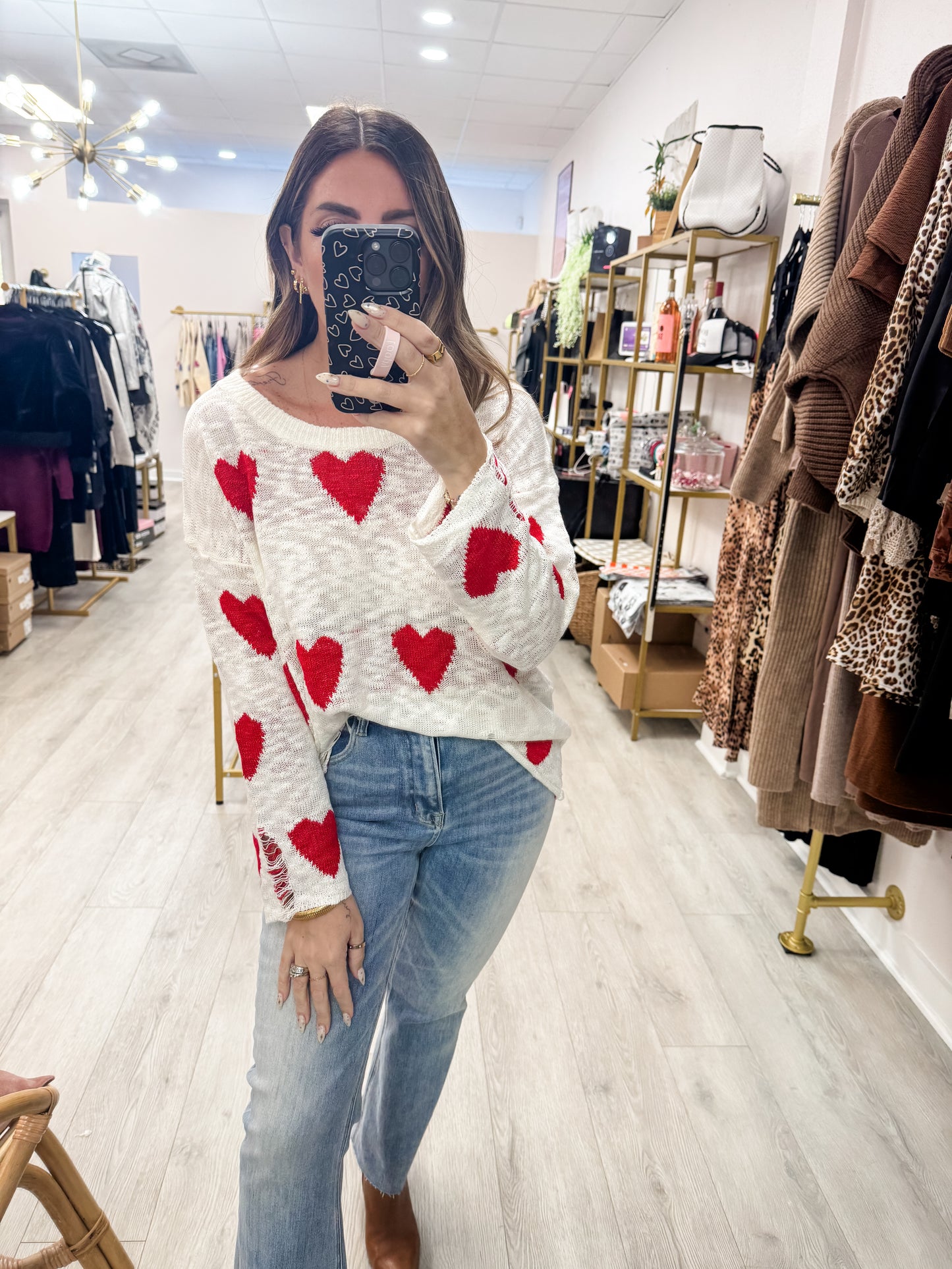 Distressed Heart Sweater