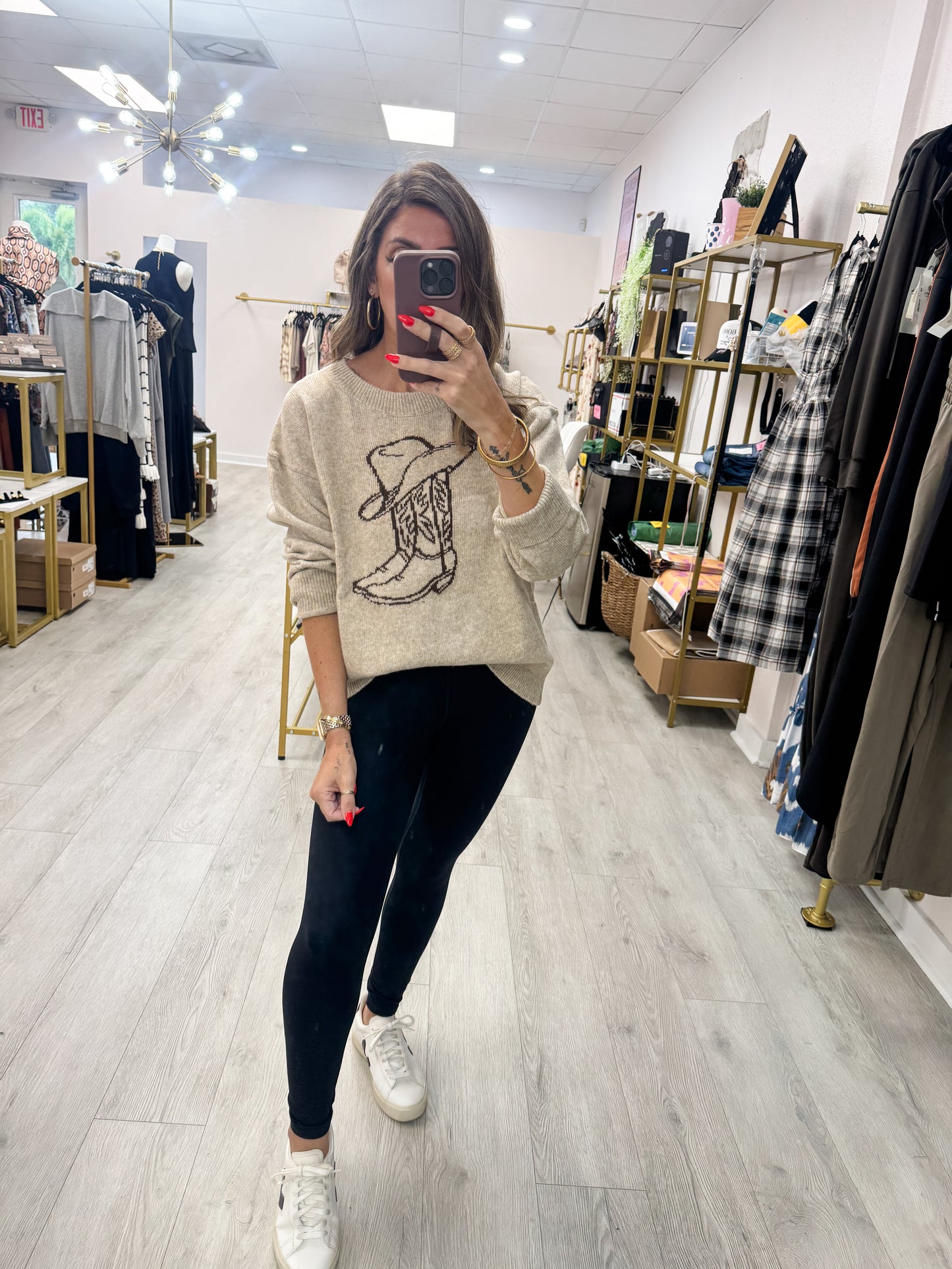 Cowboy Hat & Boot Sweater